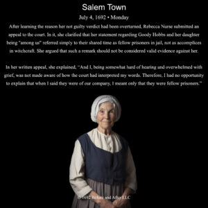 The Salem Witch Trials On this day, July 4, 1692