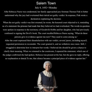 The Salem Witch Trials On this day, July 4, 1692