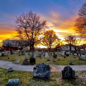 Sunset at Charter Street Cemetery