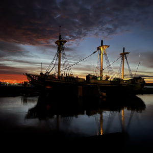 The Friendship at Sunset